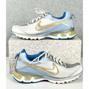 Nike Air Turbulence Plus Shoes Mens 6Y Silver Gold Metallic 2006 Retro Tech